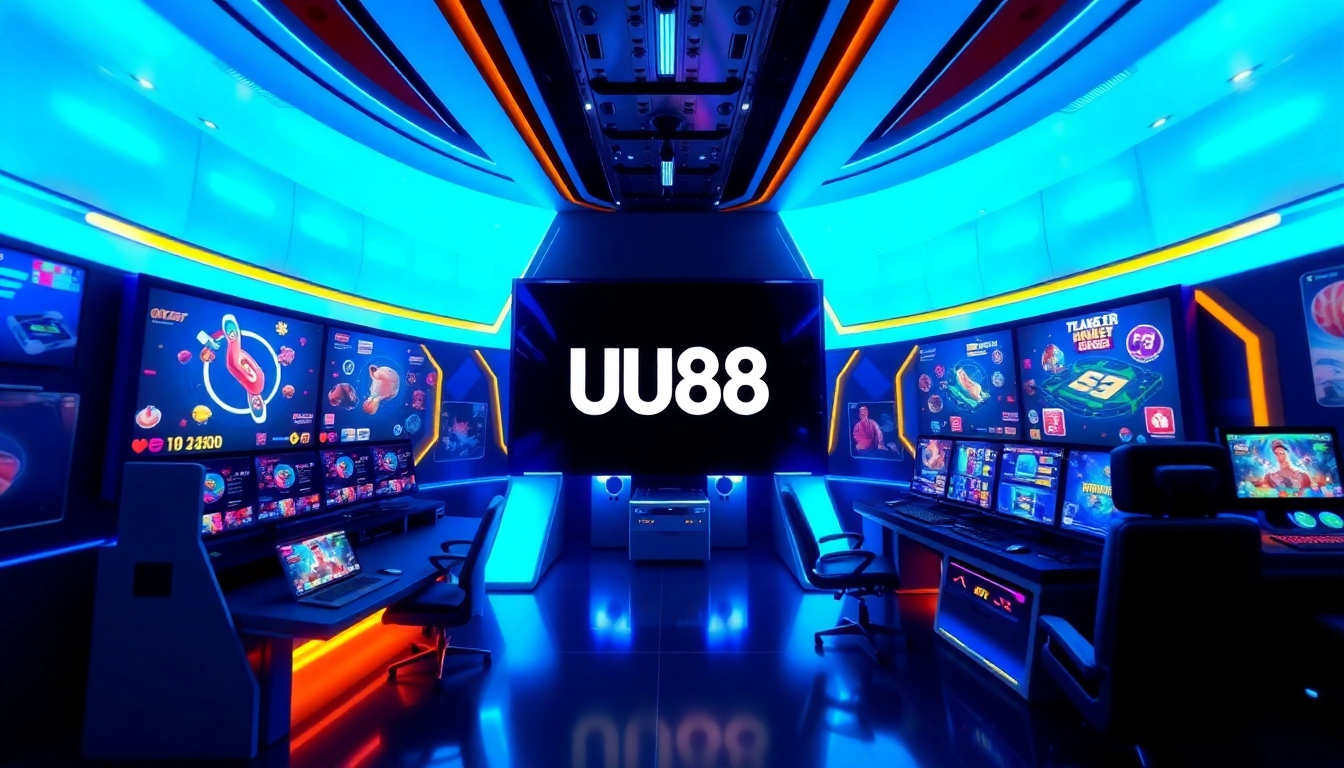 UU88 online casino platform with vibrant interface and gaming visuals, engaging users instantly