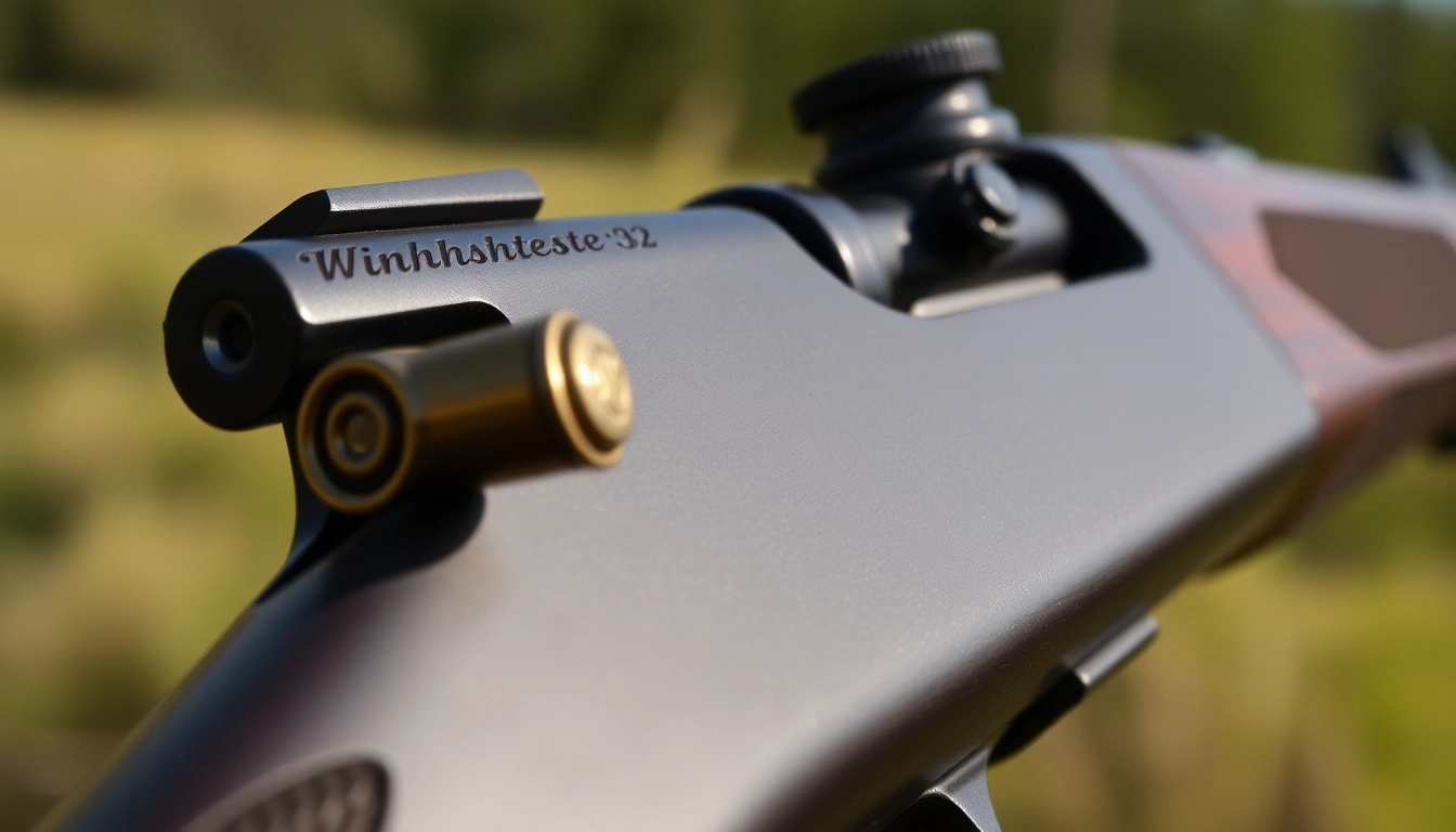 An action shot of a classic Winchester rifle chambered in 32WIN, highlighting its craftsmanship for enthusiasts.