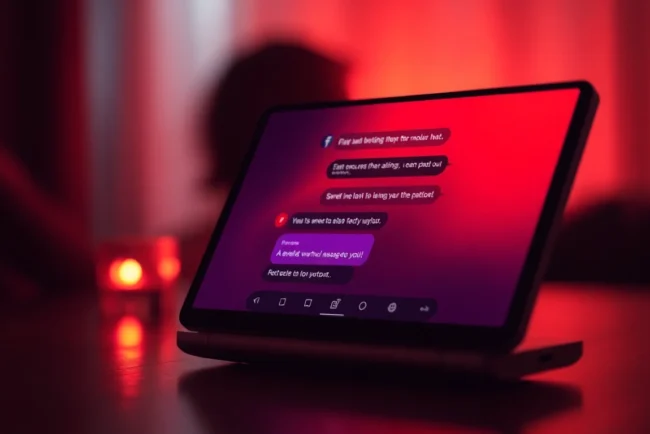 A captivating virtual chat interface with an AI chatbot.