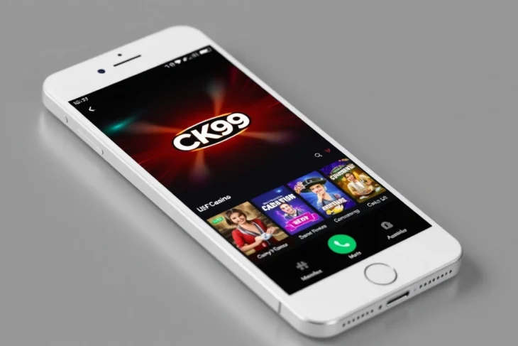 CK999 app on smartphone showing casino games interface, user-friendly design for seamless betting experience.