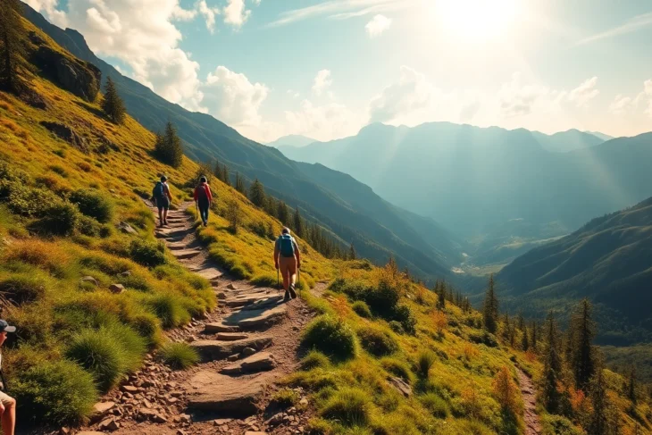 Hiking enthusiasts exploring scenic trails in Indonesia, capturing the spirit of adventure and nature searching for hike experiences.