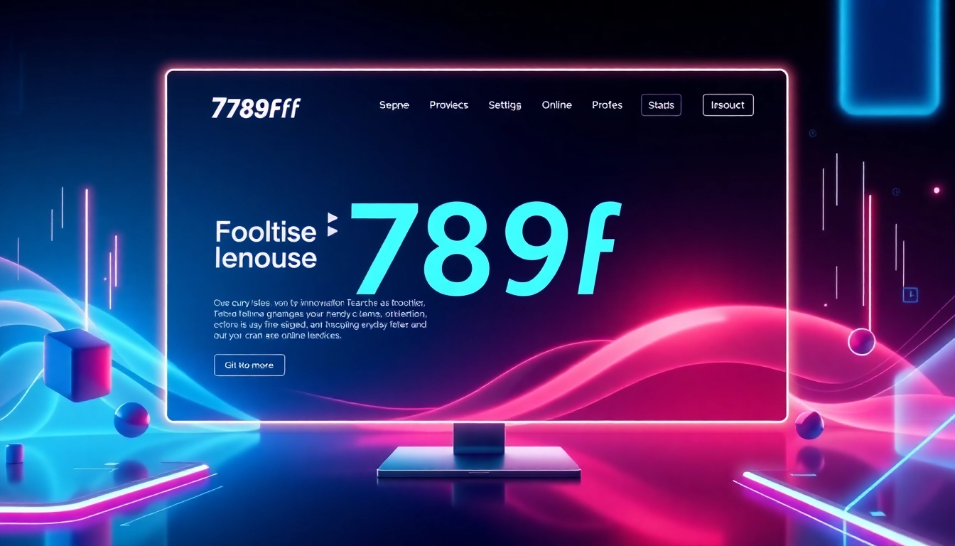 789f logo displayed on a digital platform with glowing neon effects, symbolizing modern online gaming or digital services, highlighting brand identity and technological advancement.