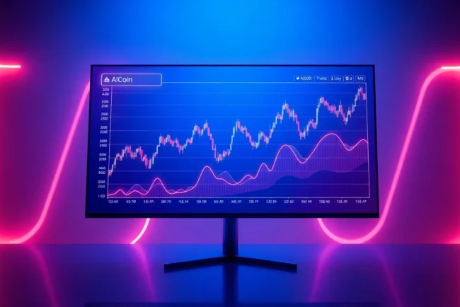 AICoin real-time market data displayed on a sleek digital chart, highlighting trading trends and analysis for investors.