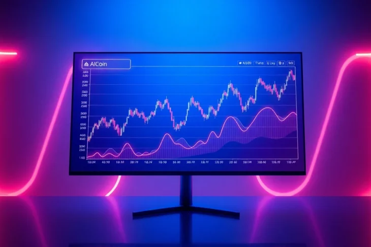 AICoin real-time market data displayed on a sleek digital chart, highlighting trading trends and analysis for investors.