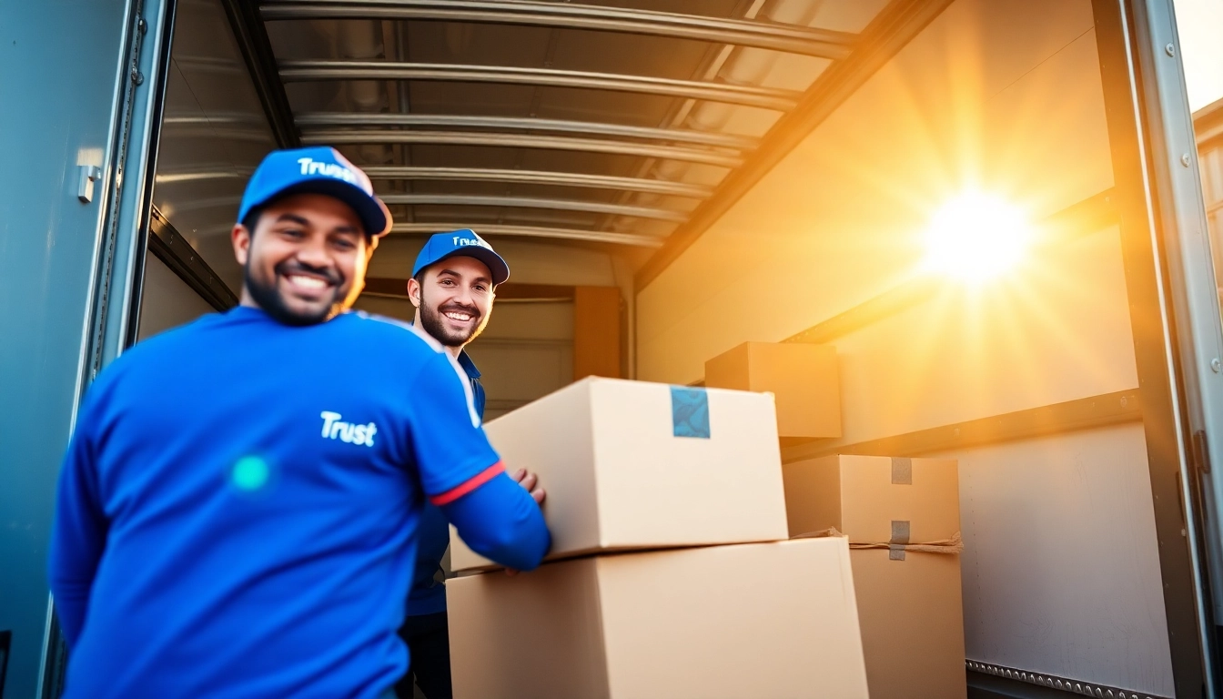 Professional moving company Calgary team expertly handling furniture in a well-lit, organized moving truck, demonstrating reliability and care.