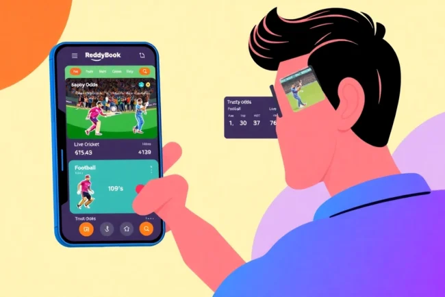 Reddy Book platform in action: user placing a live cricket bet with vibrant visuals and clear interface for seamless betting experience