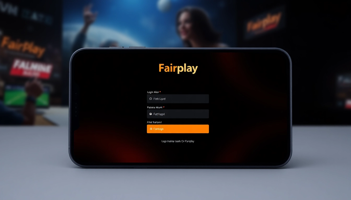 Clear fairplay login screen on mobile with vibrant orange and black colors, inviting users to sign in effortlessly for sports betting and casino games.