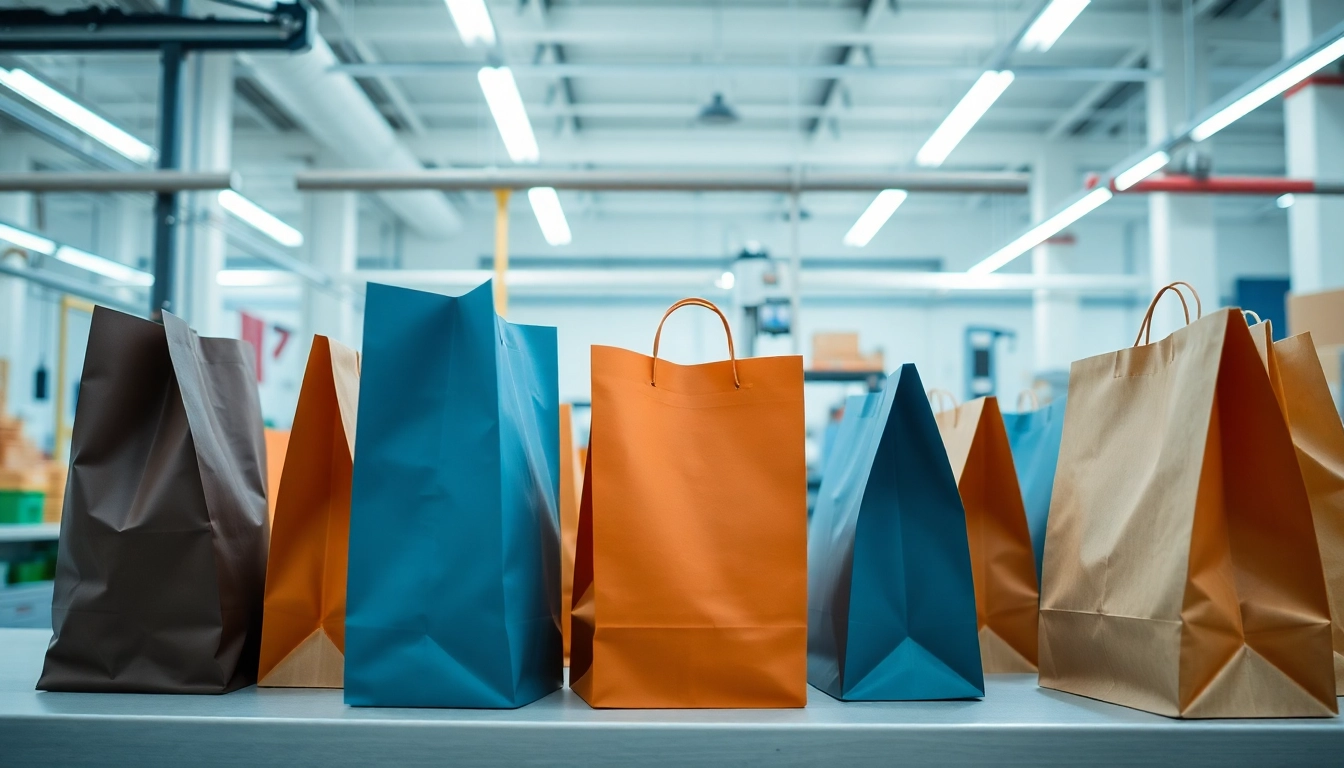 High-quality photo of a torba papierowa in a retail setting, highlighting eco-friendly