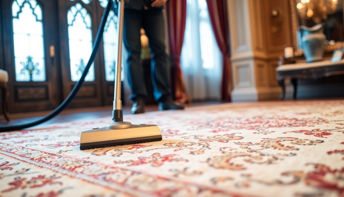 Professional team performing Lavaggio tappeto Milano with deep cleaning techniques on a