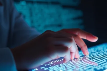 Person humanizing AI text on computer screen to ensure natural writing and high authenticity