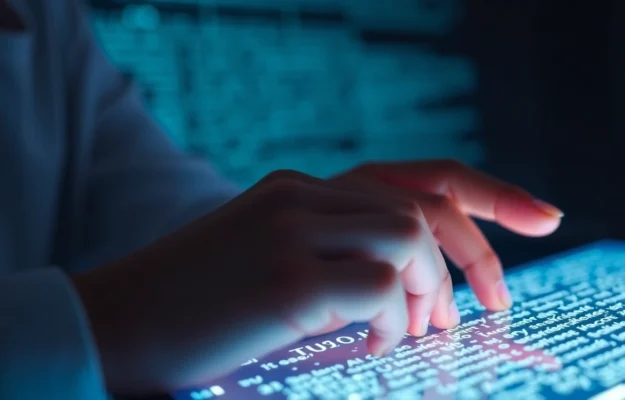 Person humanizing AI text on computer screen to ensure natural writing and high authenticity